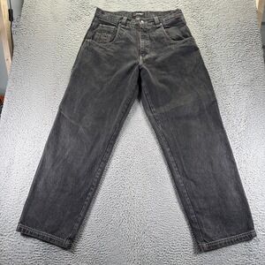 Vintage Fubu Jeans Men's 36x34 Black Denim Straight Baggy Carpenter Workwear